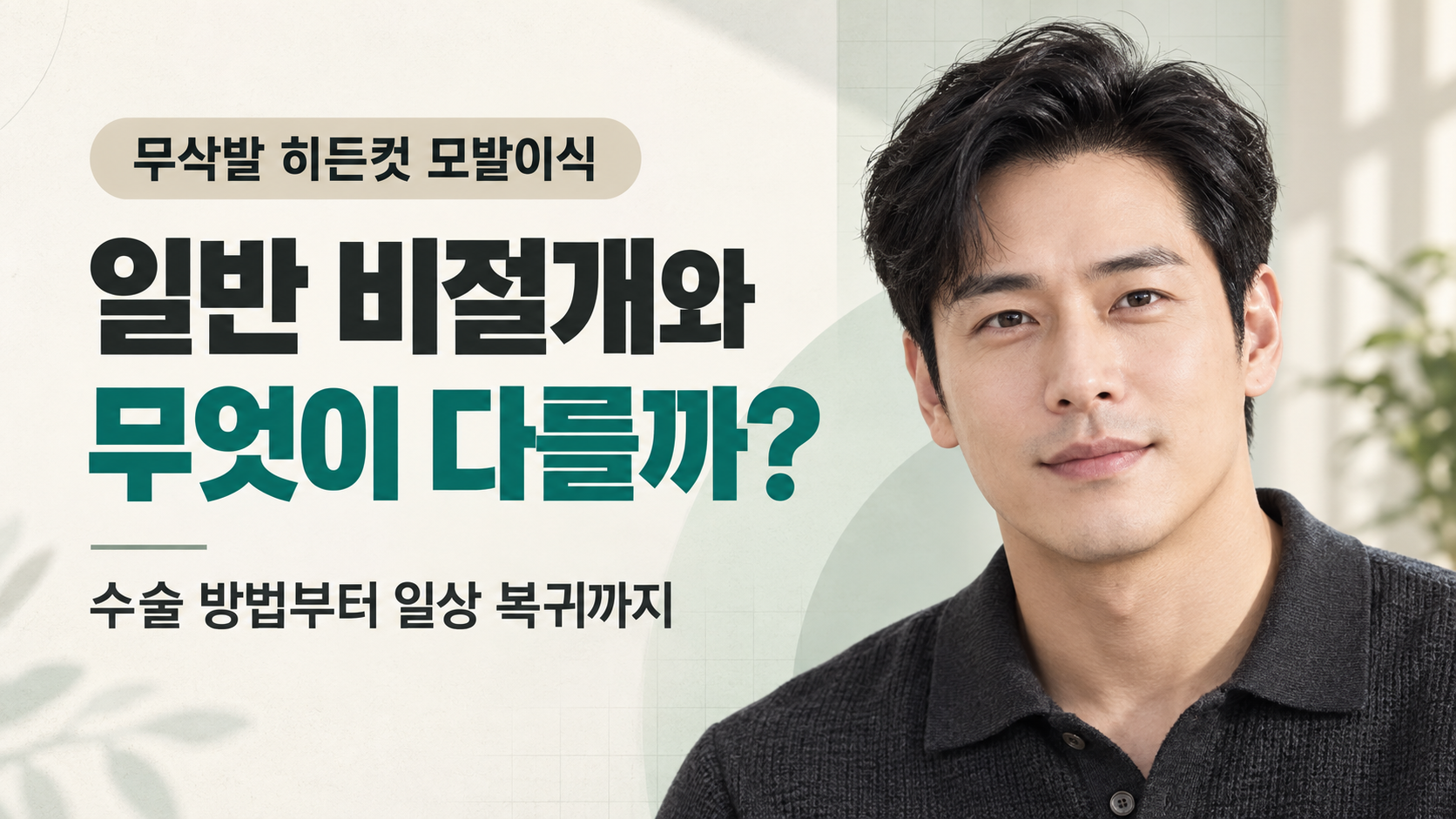 무삭발 히든컷 모발이식이란? 일반 비절개와 차이점